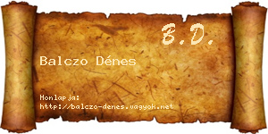 Balczo Dénes névjegykártya
