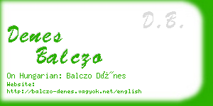 denes balczo business card